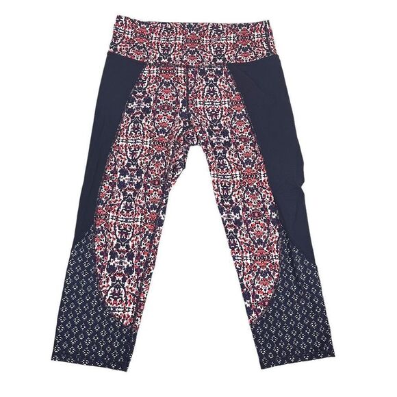 Athleta Salutation Chatarunga Colorblock Cropped Capri Legging Size M - Picture 2 of 9
